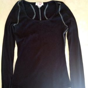 Op Black Long Sleeve Shirt Stitch Detail